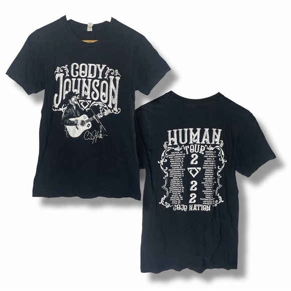 Cody Johnson 2022 Human Tour Graphic T-Shirt Black Country Concert Tee Size S - Picture 1 of 5